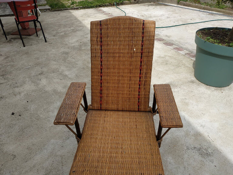 Old rattan armchair