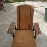 Old rattan armchair
