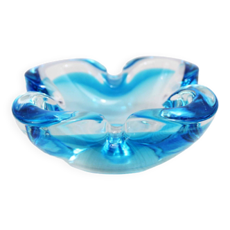 Cendrier en verre de Murano bleu