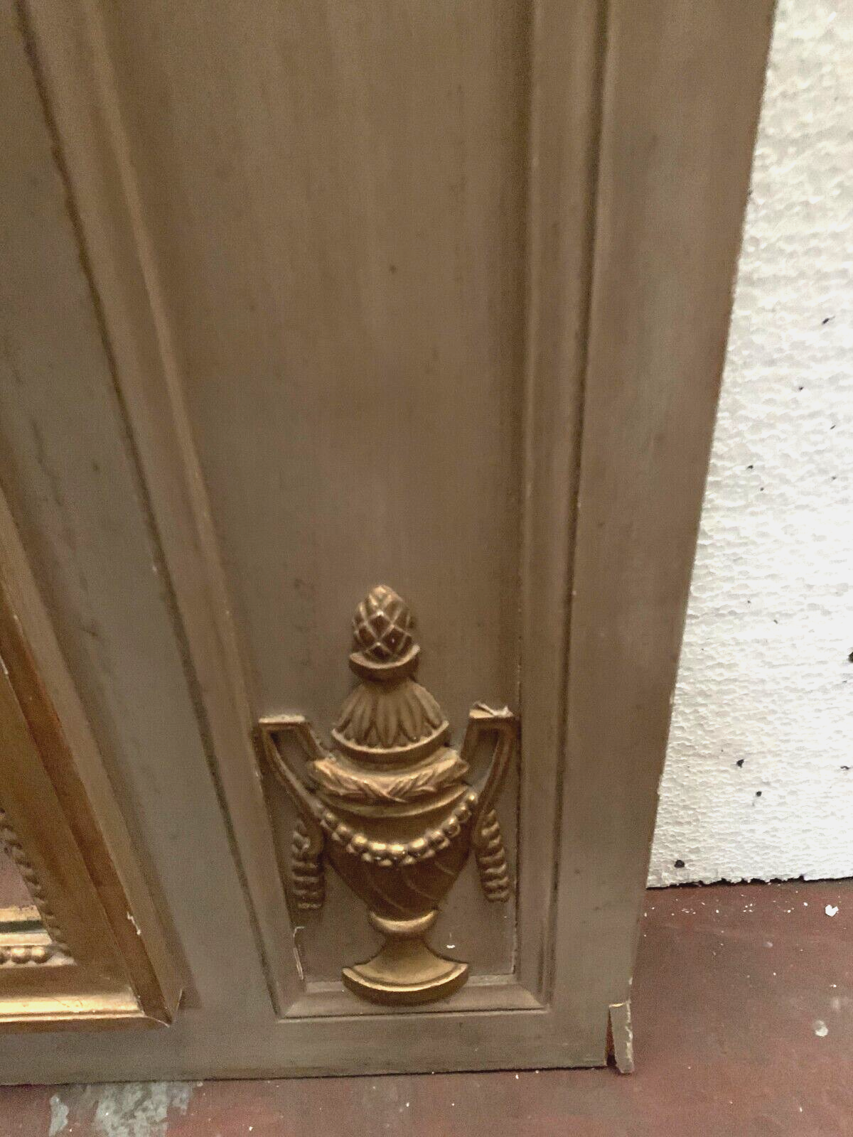 Louis XVI style Trumeau in patinated and gilded wood