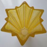 Vase forme étoile en verre jaune Art Déco Walther Glas Germany