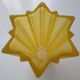 Art Deco yellow glass star-shaped vase Walther Glas Germany