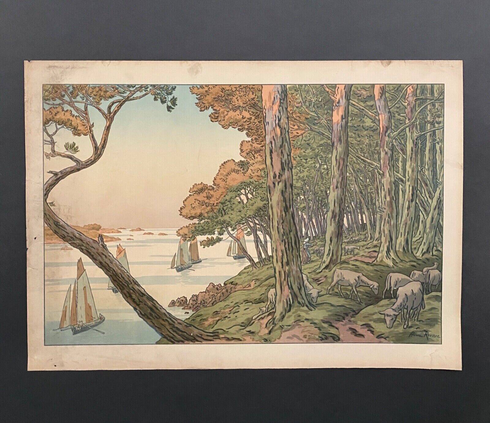 Lithograph by Henri Rivière Summer Evening - Aspects of Nature