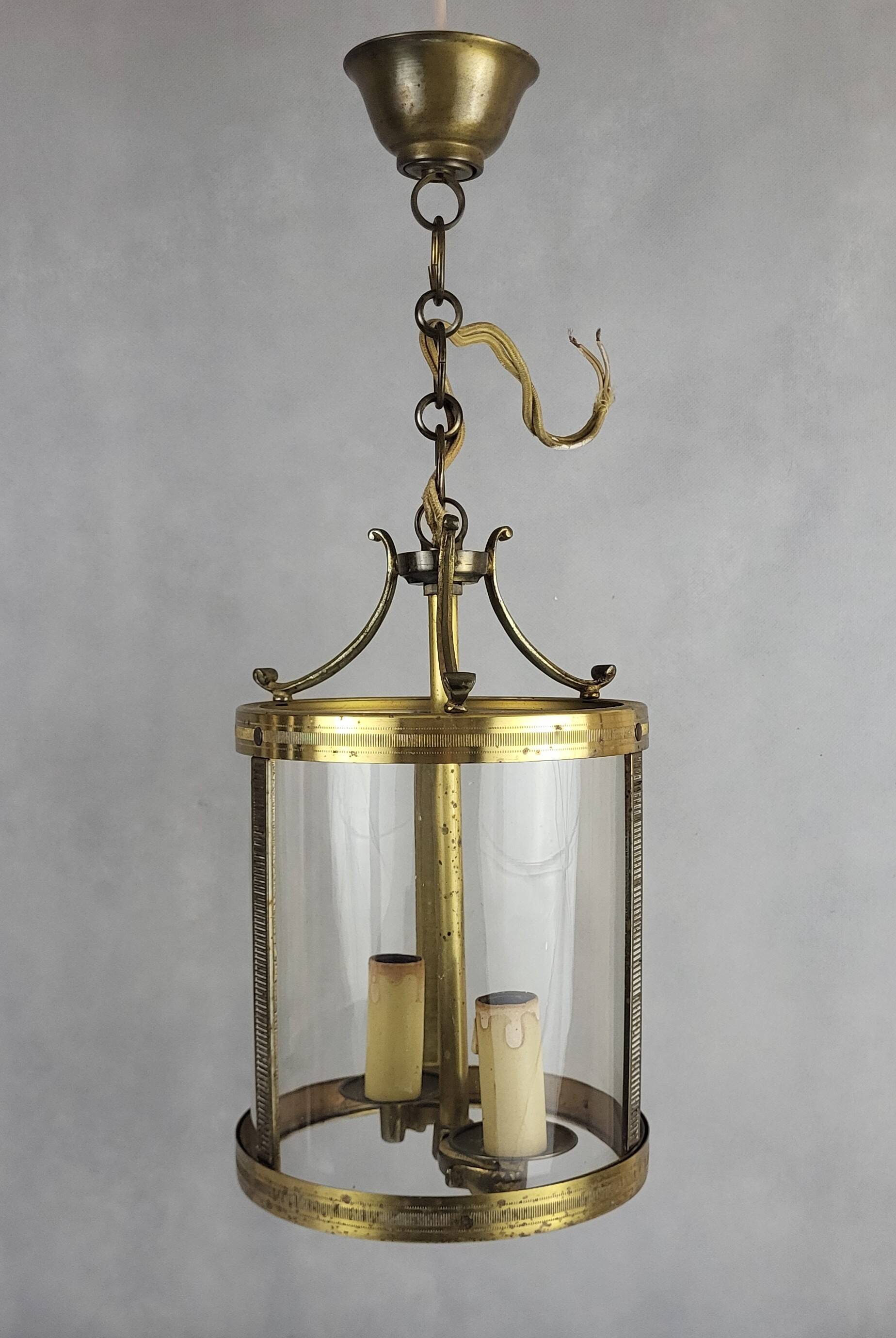 Pair of 1950s brass lanterns
