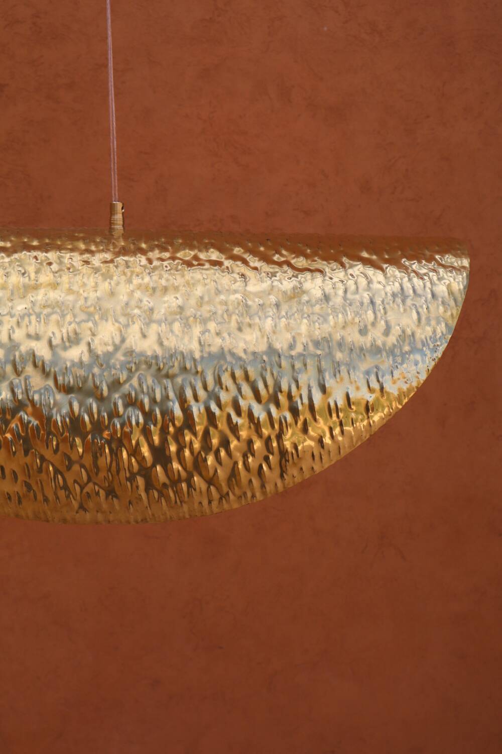 Handmade lotus-shaped brass pendant light