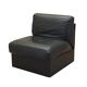 Black leather pouffe/armchair, Italian design, 1960s, production: Italy