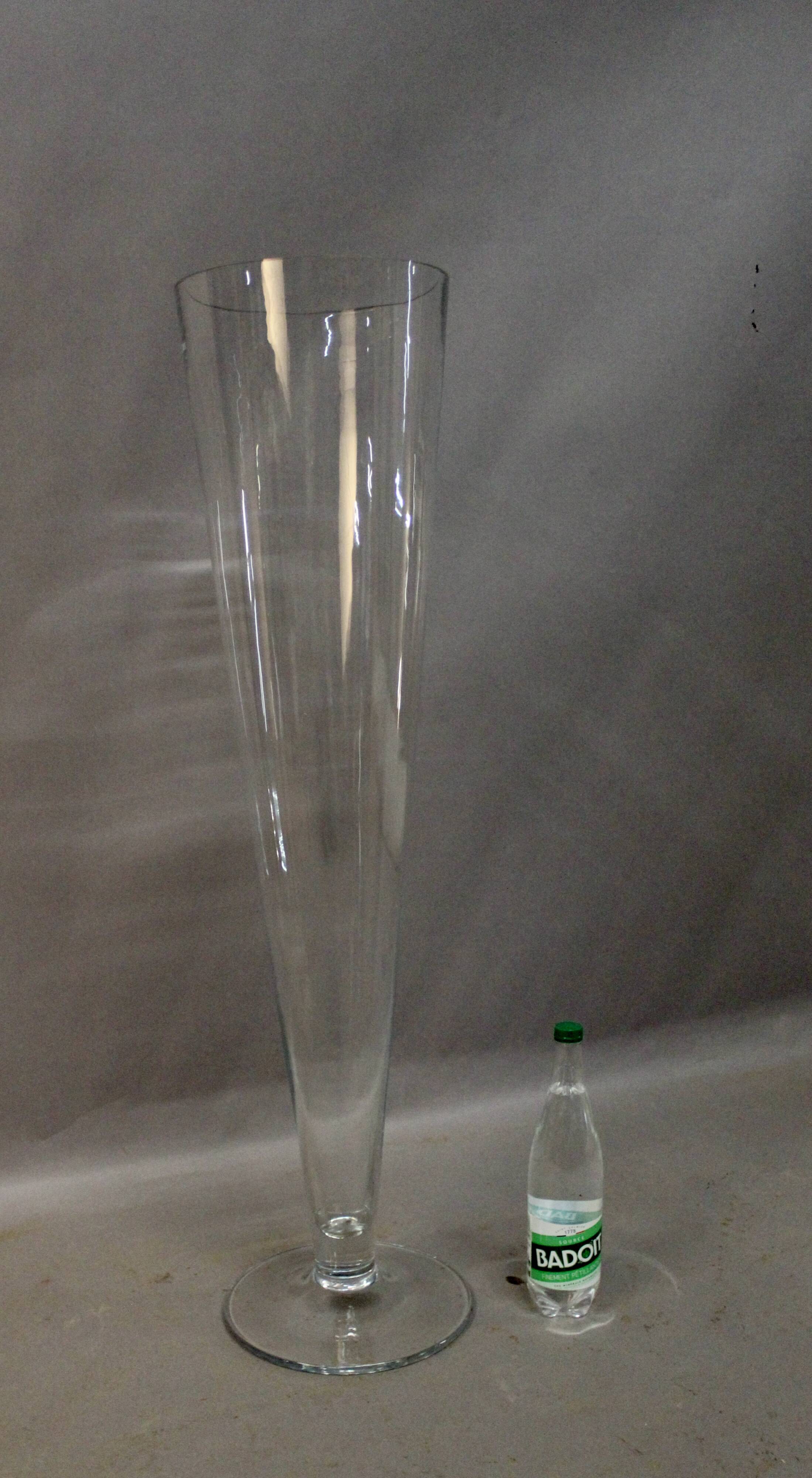 Large Trumpet Vase in Blown Glass Height 106 Cm