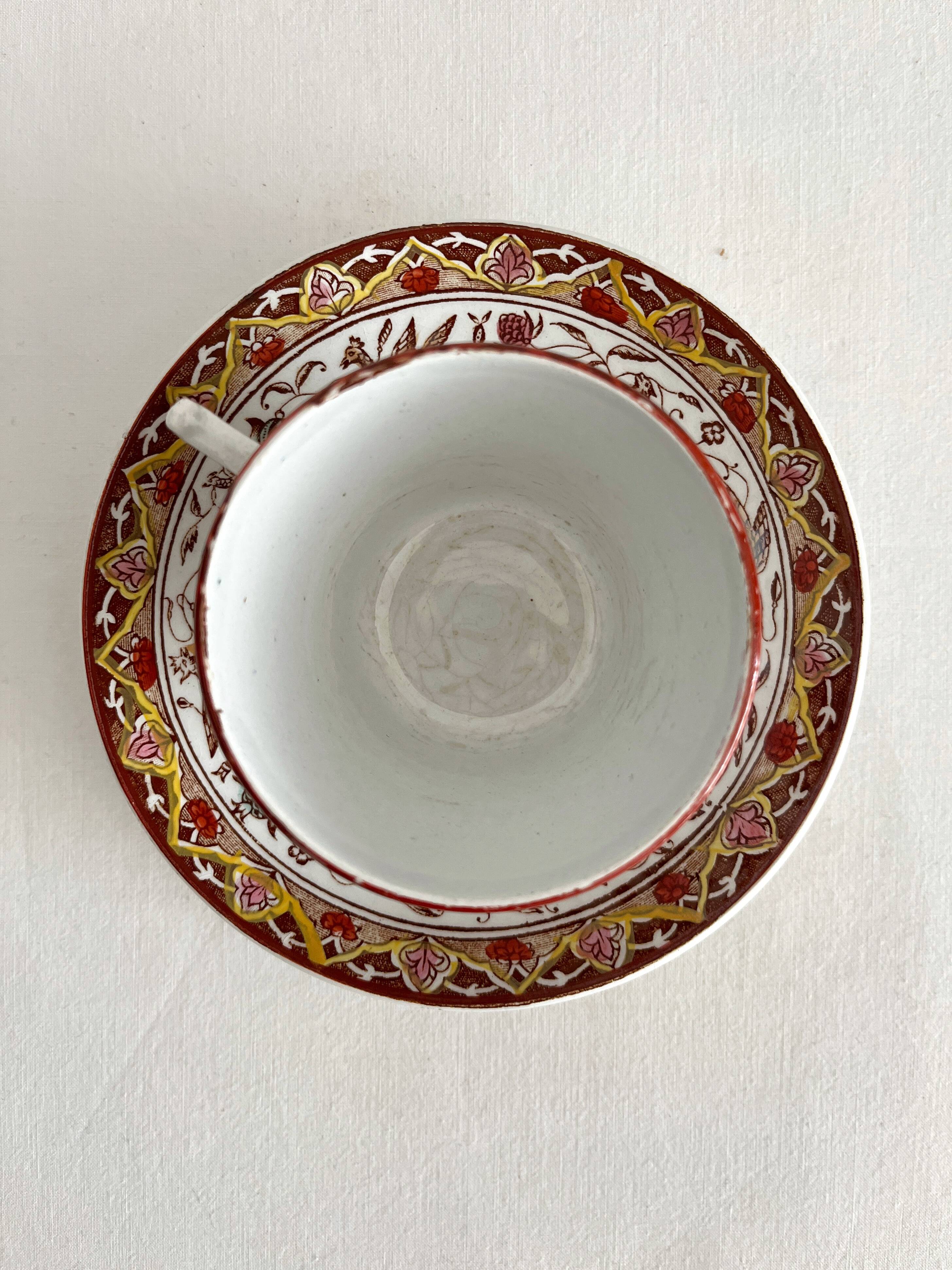 Choisy le Roi polychrome ironstone coffee cup
