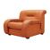 Fauteuil danois en bois et cuir orange, années 1970
