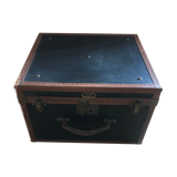 Old square travel trunk J Penet