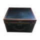 Old square travel trunk J Penet