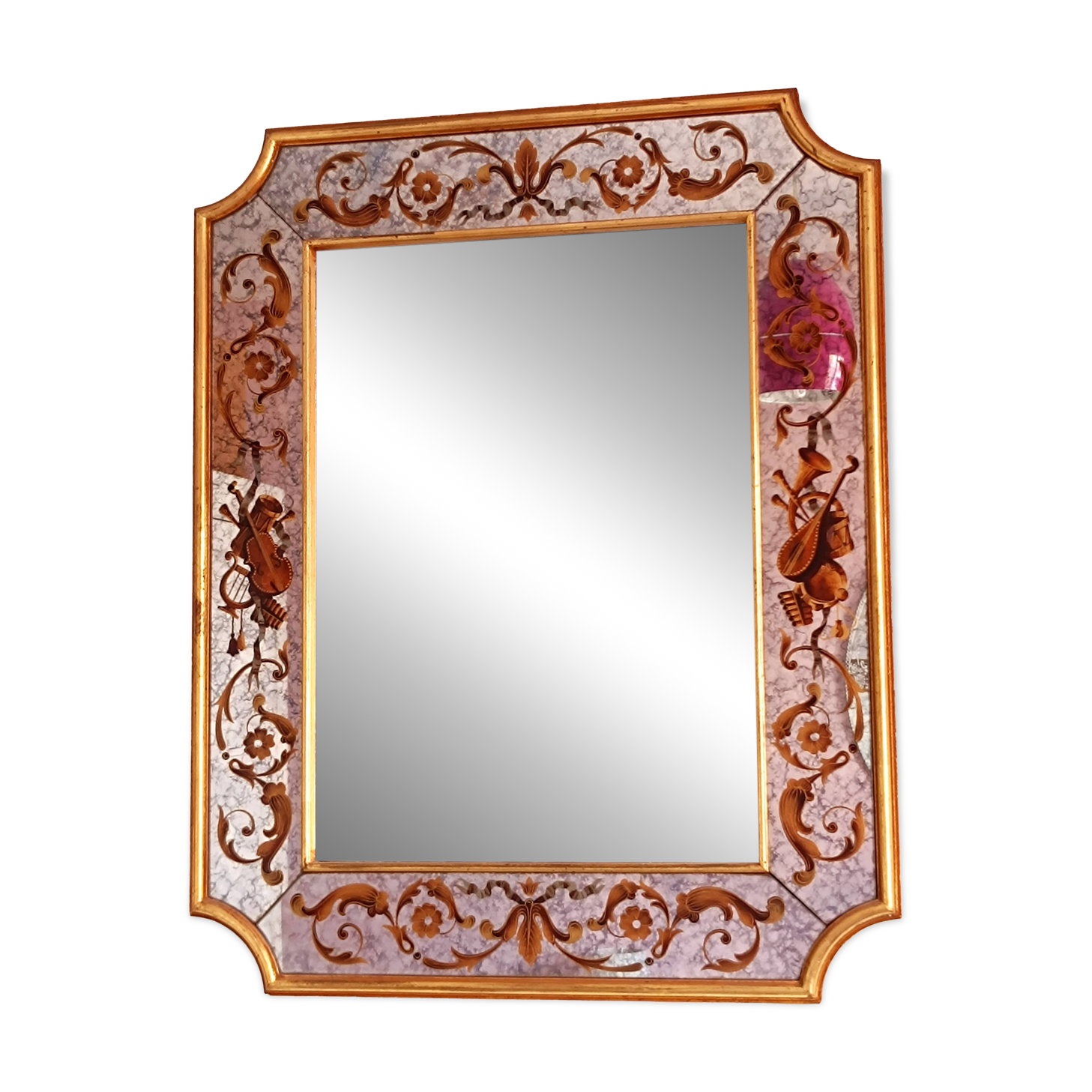 Eglomised glass mirror 75 X 60 cm