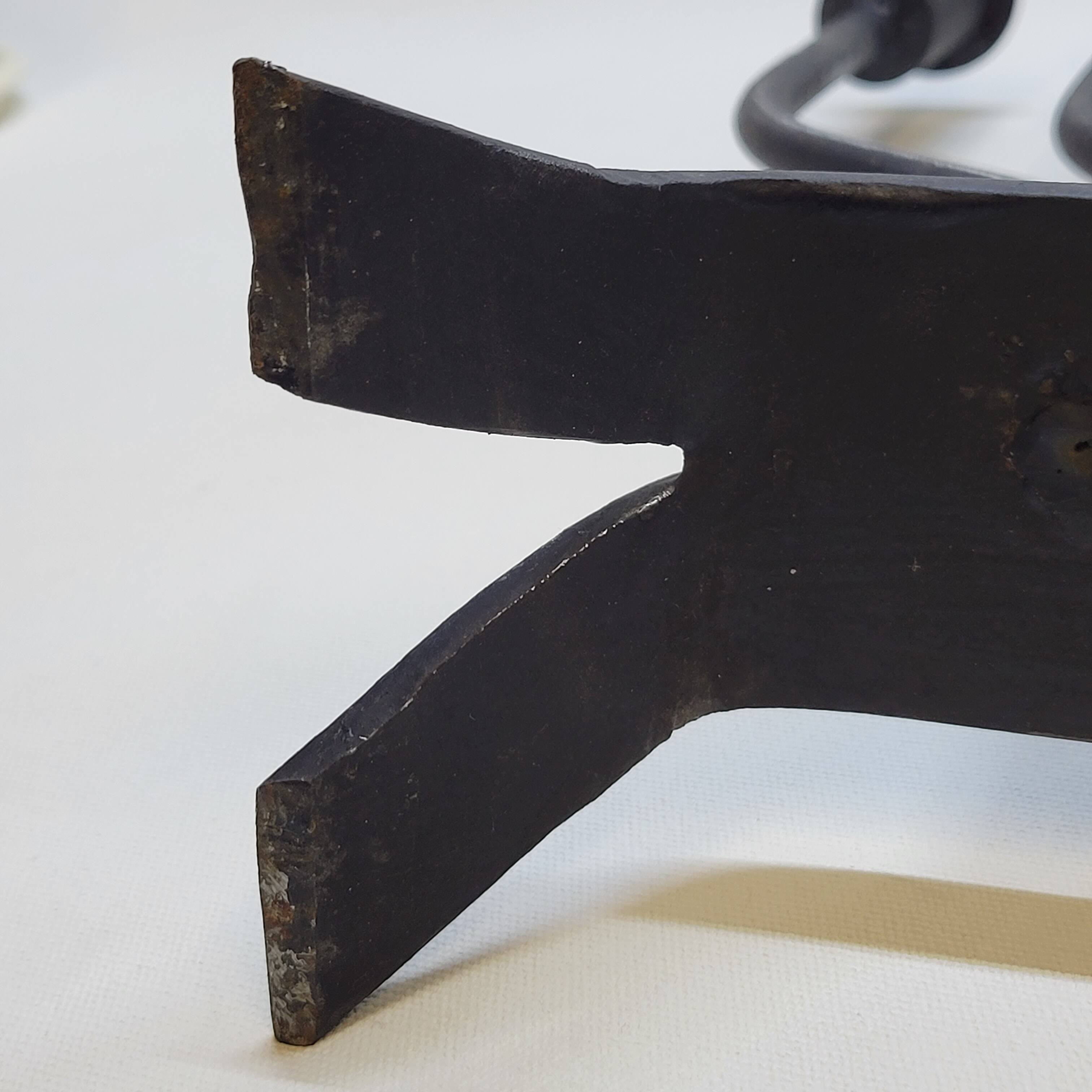 FOLK ART - JUDAICA Menorah Old Candlestick 7 arms of light in wrought iron