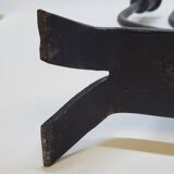 ART POPULAIRE - JUDAICA Menorah Ancien Chandelier 7 bras de lumière en fer forgé