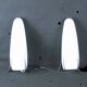 Paire d'appliques noire et opaline blanche, Louis Kalff  1970's, France