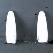 Pair of black and white opaline wall lamps, Louis Kalff 1970's, France