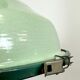 Industrial soviet green enamel pendant light with glass cover, 1960s