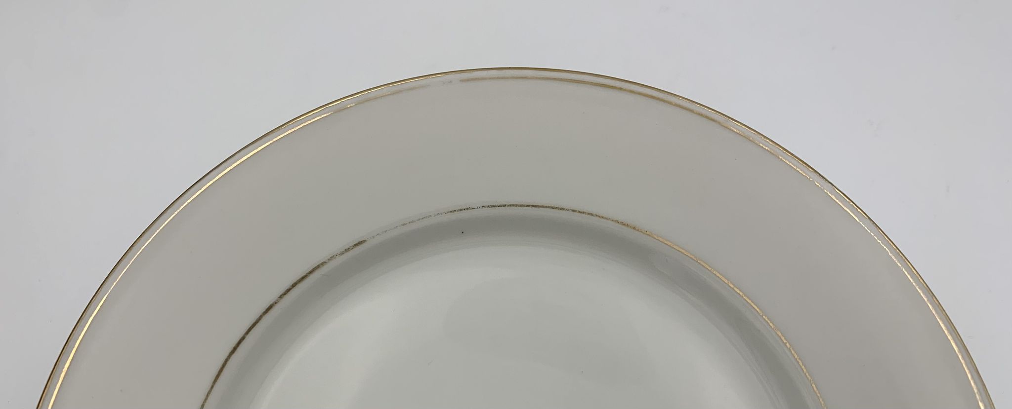 9 antique dessert plates white and gold porcelain from limoges william guerin - circa 1900