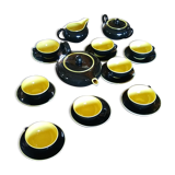 Tea set of Villeroy and Boch, Biarritz model, black and yellow