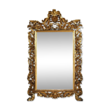 miroir de style rocaille en bois doré d'époque XIXème