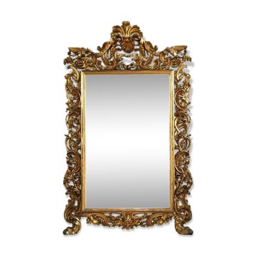 rocaille style wooden mirror golden period XIXth
