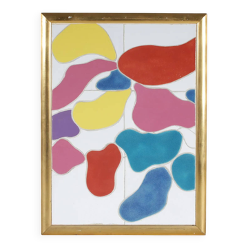Framed ceramic artwork from the 1990s by Jan Snoeck, Netherlands.