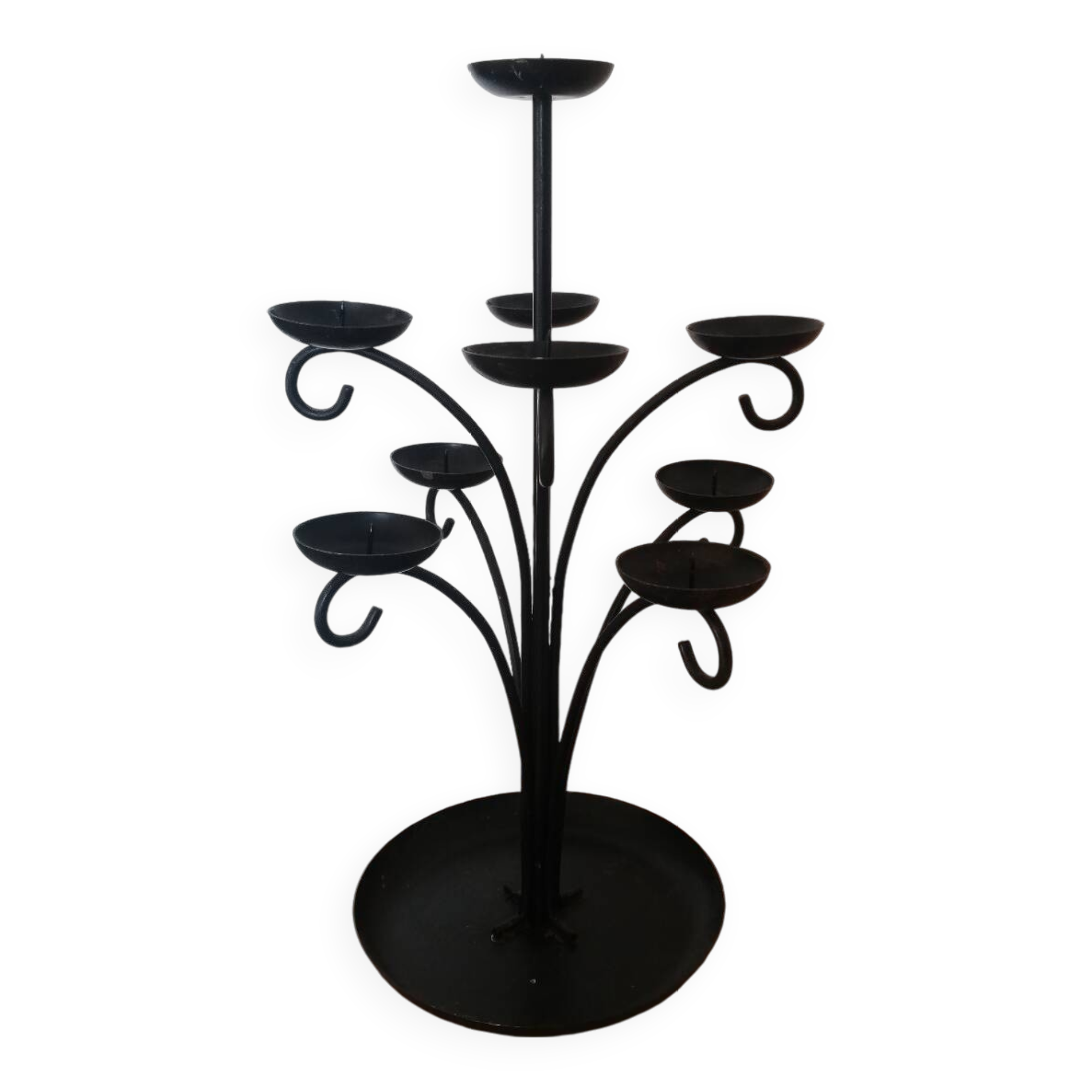 Swedish black candle holder with 9 branches