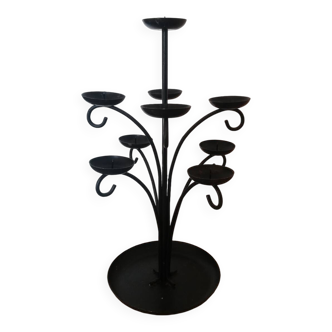 Bougeoir suédois noir branches 9 supports bougies