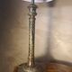 paire de lampes de chevet acier patiné 47x20 elec ok abat jour neuf tres be