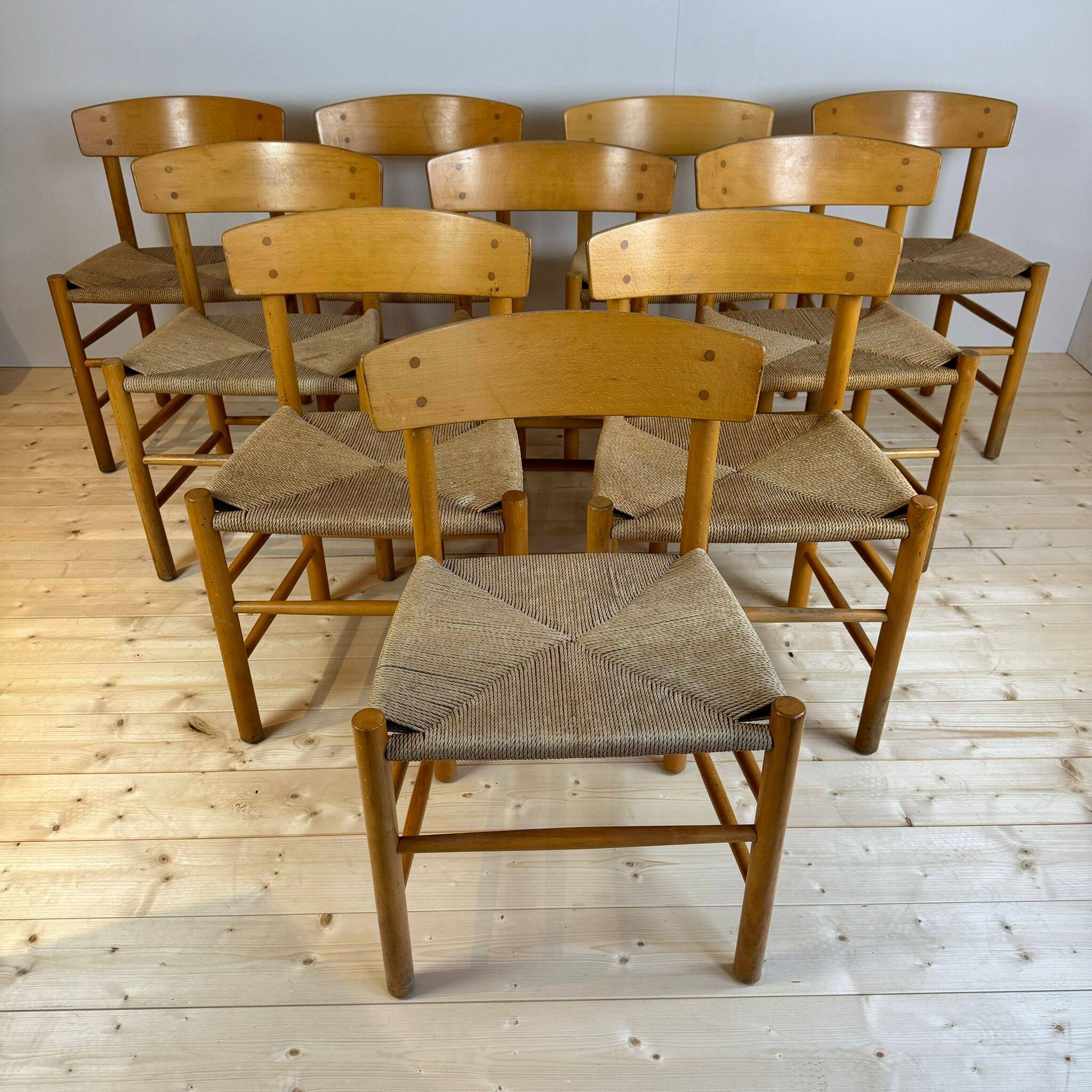 Set of ten 'J39' chairs, Børge Mogensen for FDB Møbler, 1960