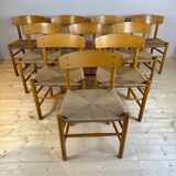 Set of ten 'J39' chairs, Børge Mogensen for FDB Møbler, 1960