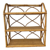 Étagère en rotin vintage