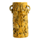Large handmade glazed ceramic floor vase, handled vase with maritime motifs