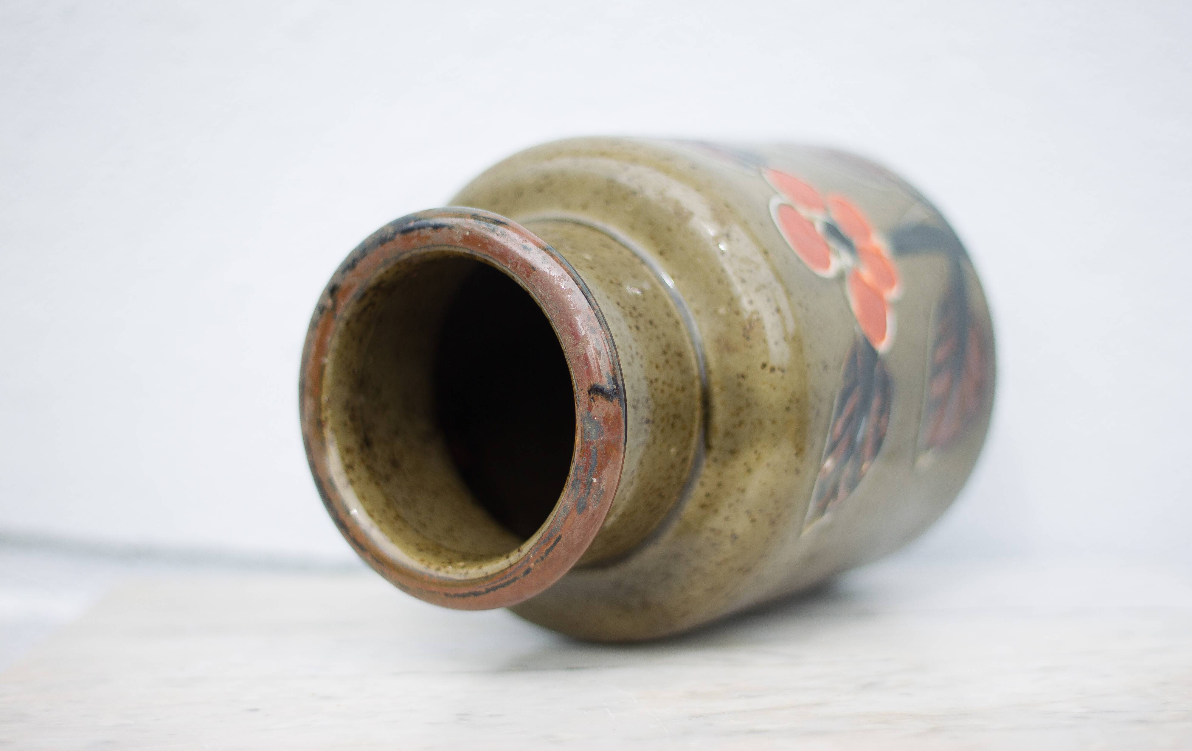 Flowered ceramic vase, decorative vase, flower pot, collection, interior decoration