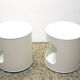 Space age white lacquered plastic and wood nightstands, 1970s, set of 2