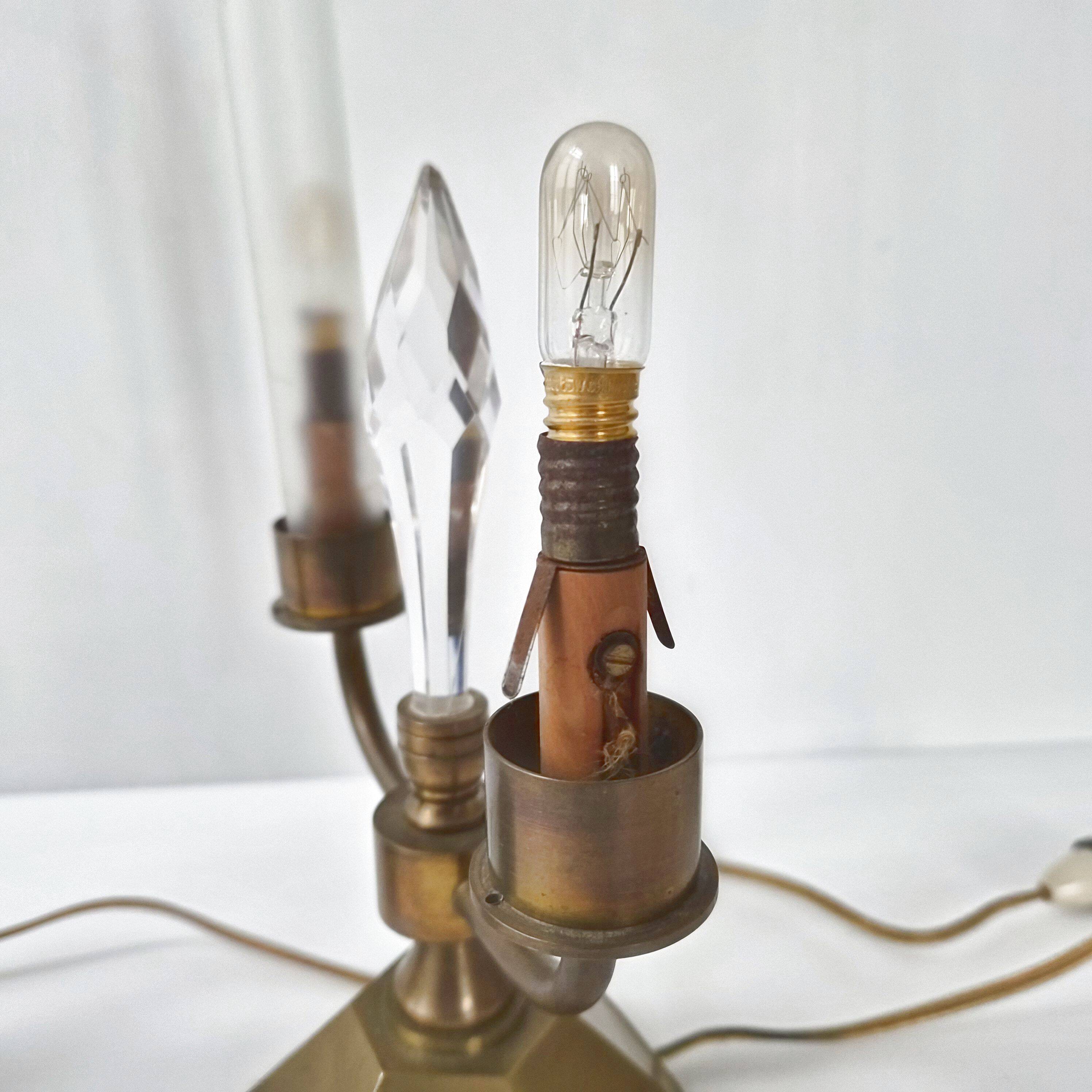 Pair of vintage candlestick lamps from the 1950s.