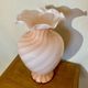 Large vintage Italian swirly pink Murano glass vase from the 70s