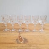 Service of 6 crystal wine glasses