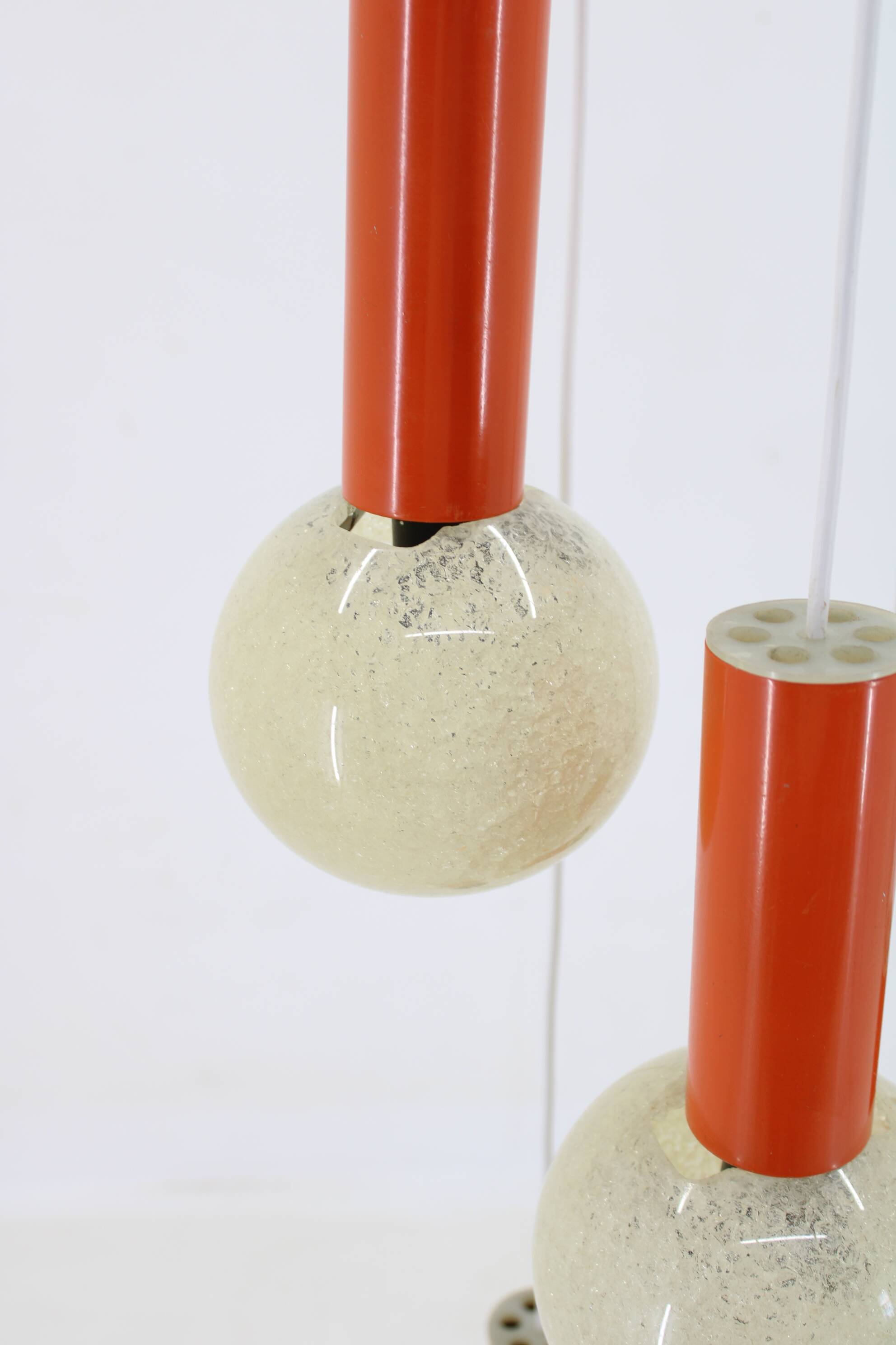 1970s Cascade Chandelier with Plastic Shades, Czechoslovakia