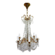 6 Light Bronze And Crystal Chandelier