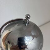 Vintage 1960 cigarette case world map chrome dispenser - 22 x 13 cm