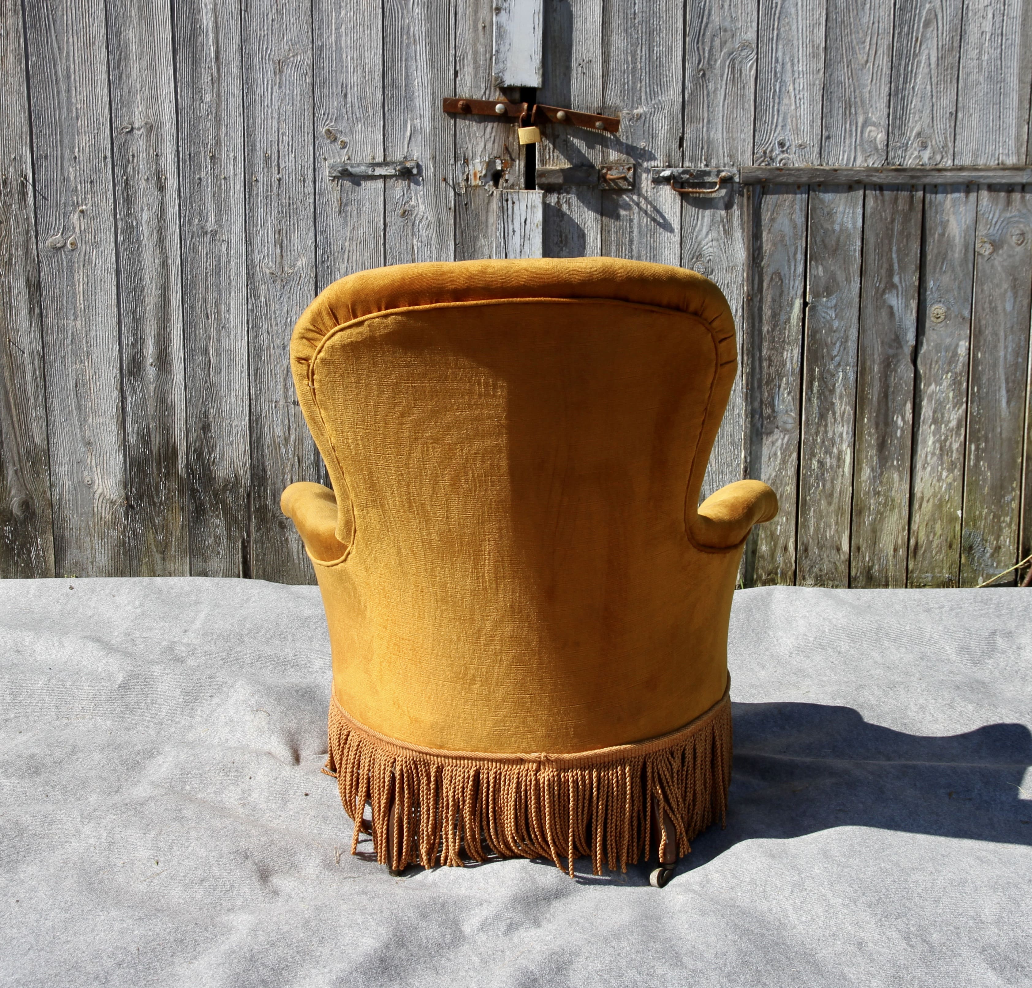 Velvet armchair, 20th century