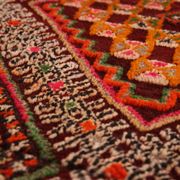 Burgundy Vintage Moroccan Rug 168 x 297 cm, Berber Wool Rug, Handmade Rug