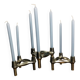 Chrome metal candle holders. Set of 3.