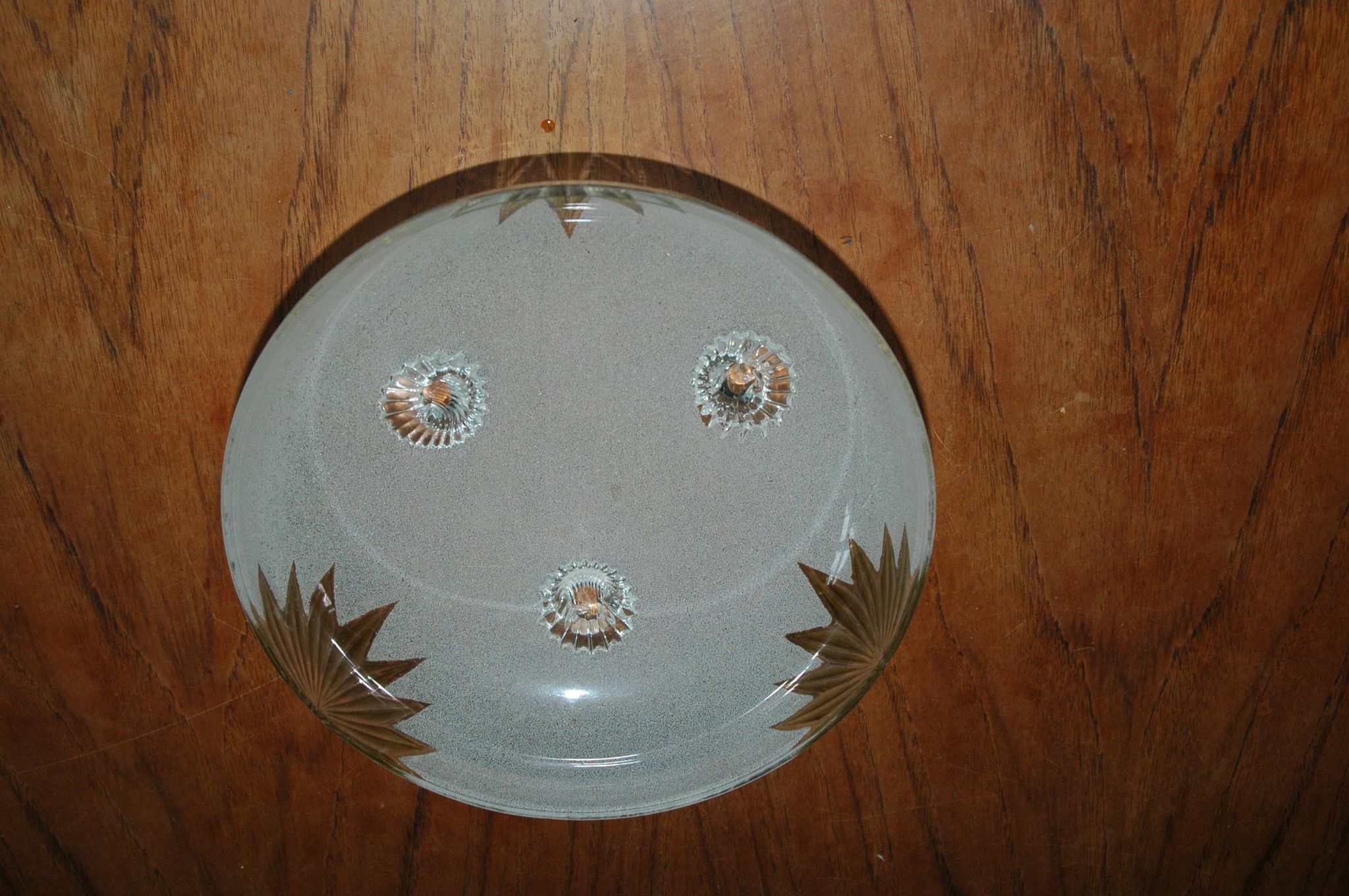 Coupe en verre givré et émaillé art-nouveau