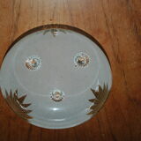 Coupe en verre givré et émaillé art-nouveau