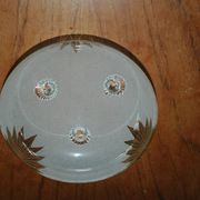 Coupe en verre givré et émaillé art-nouveau
