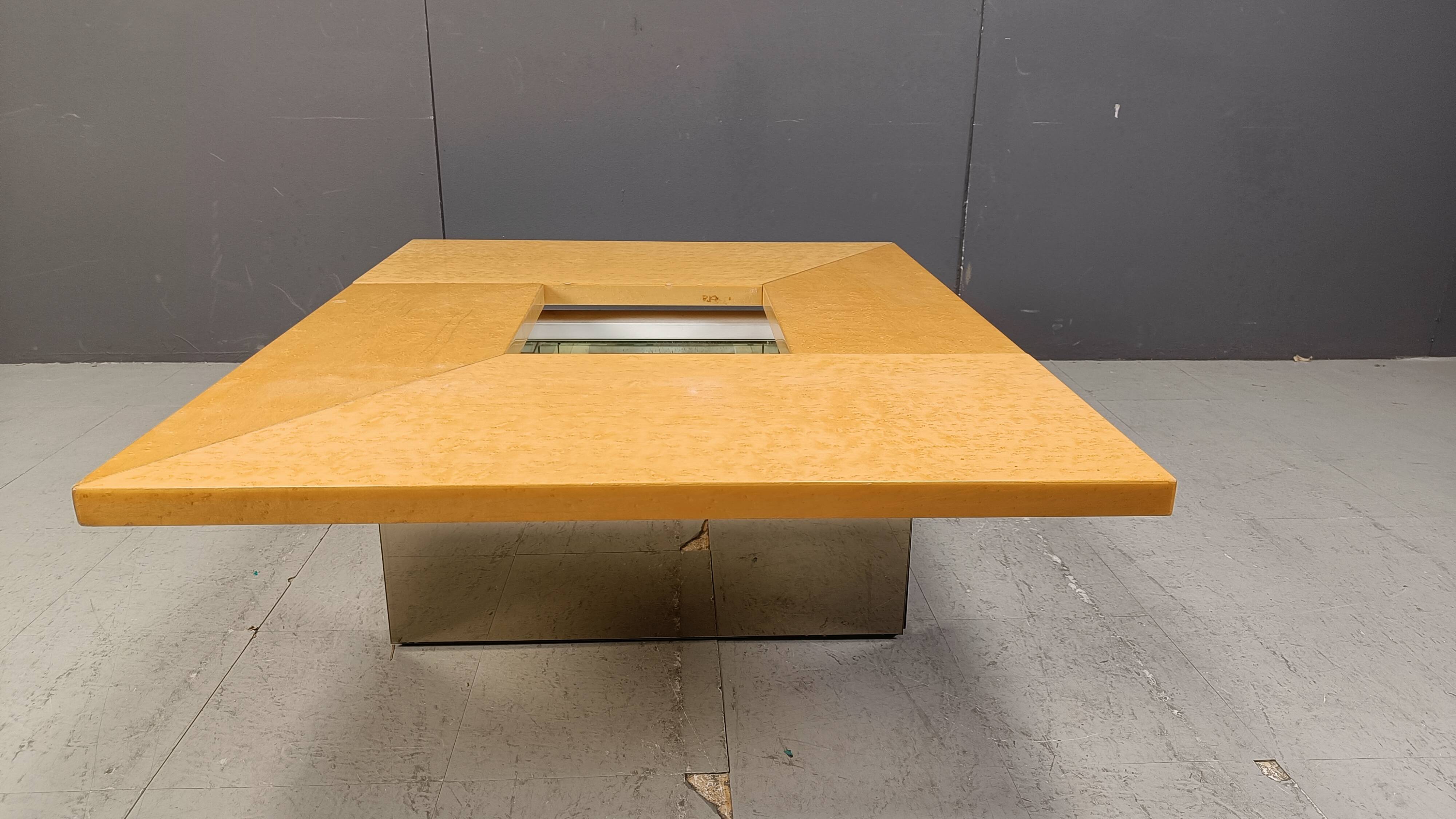 Vintage ash wood coffee table by Paul Michel, 1970s