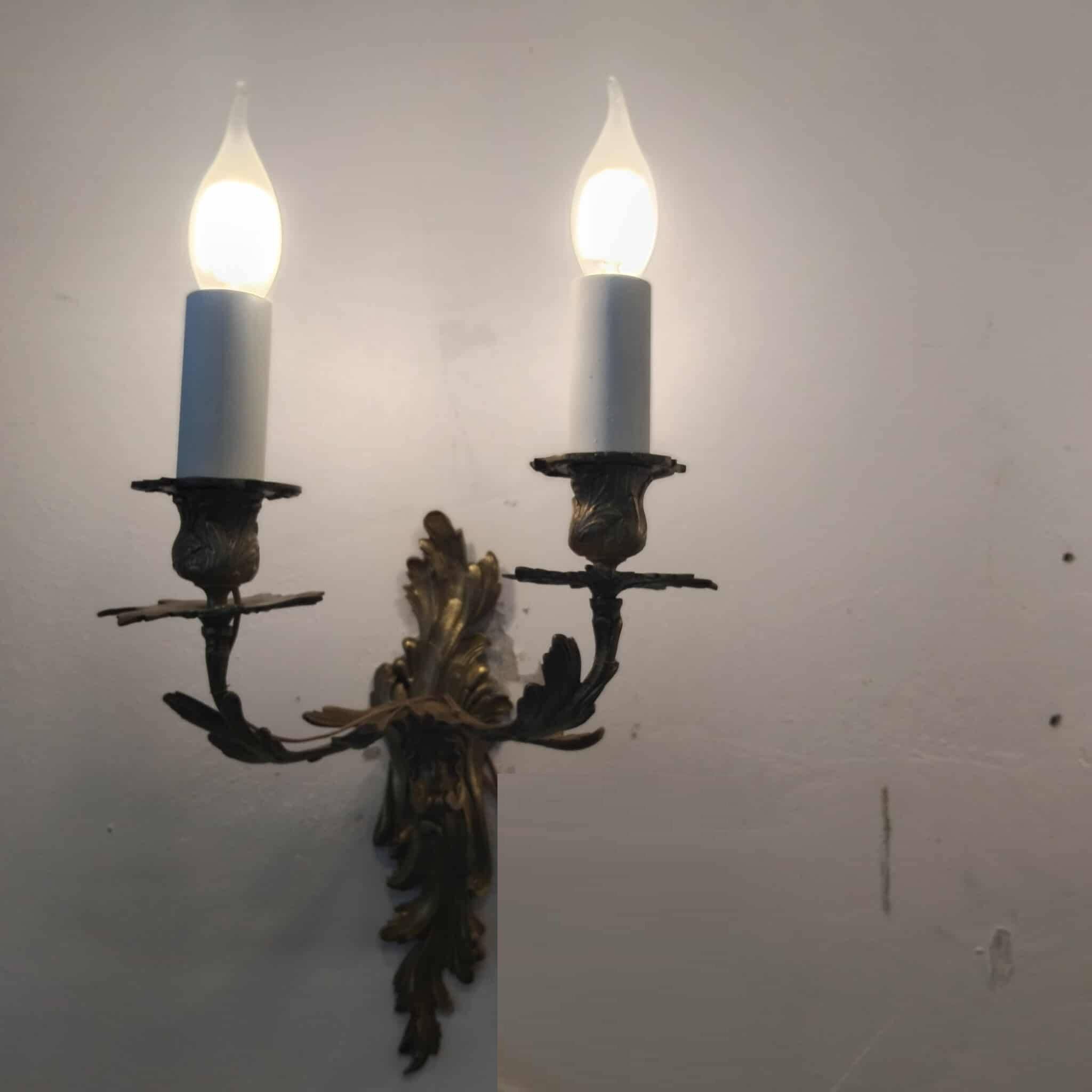 Pair of Louis XV style two-armed wall lights