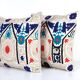 Set of 2 vintage embroidered cushion covers 61x64 cm
